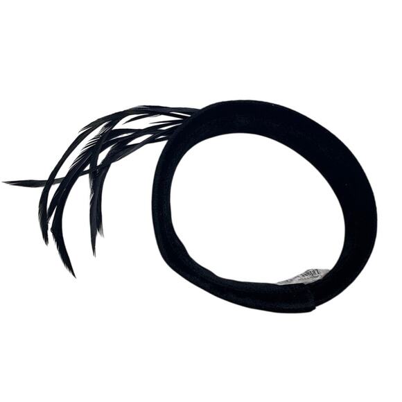 Vintage 1920s Velvet Ring w Black Feather Flapper Headgear Union Made Hat - Picture 4 of 5